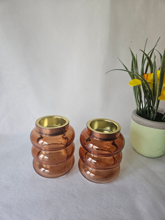 Stiklinės arbatinių žvakučių žvakidės